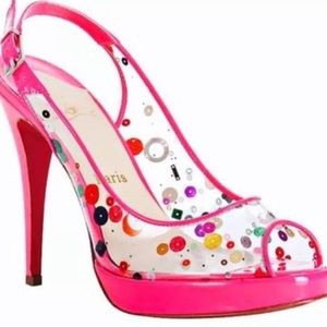 *SOLD* She’s Back Pink PVC Pailette Sequin Heels